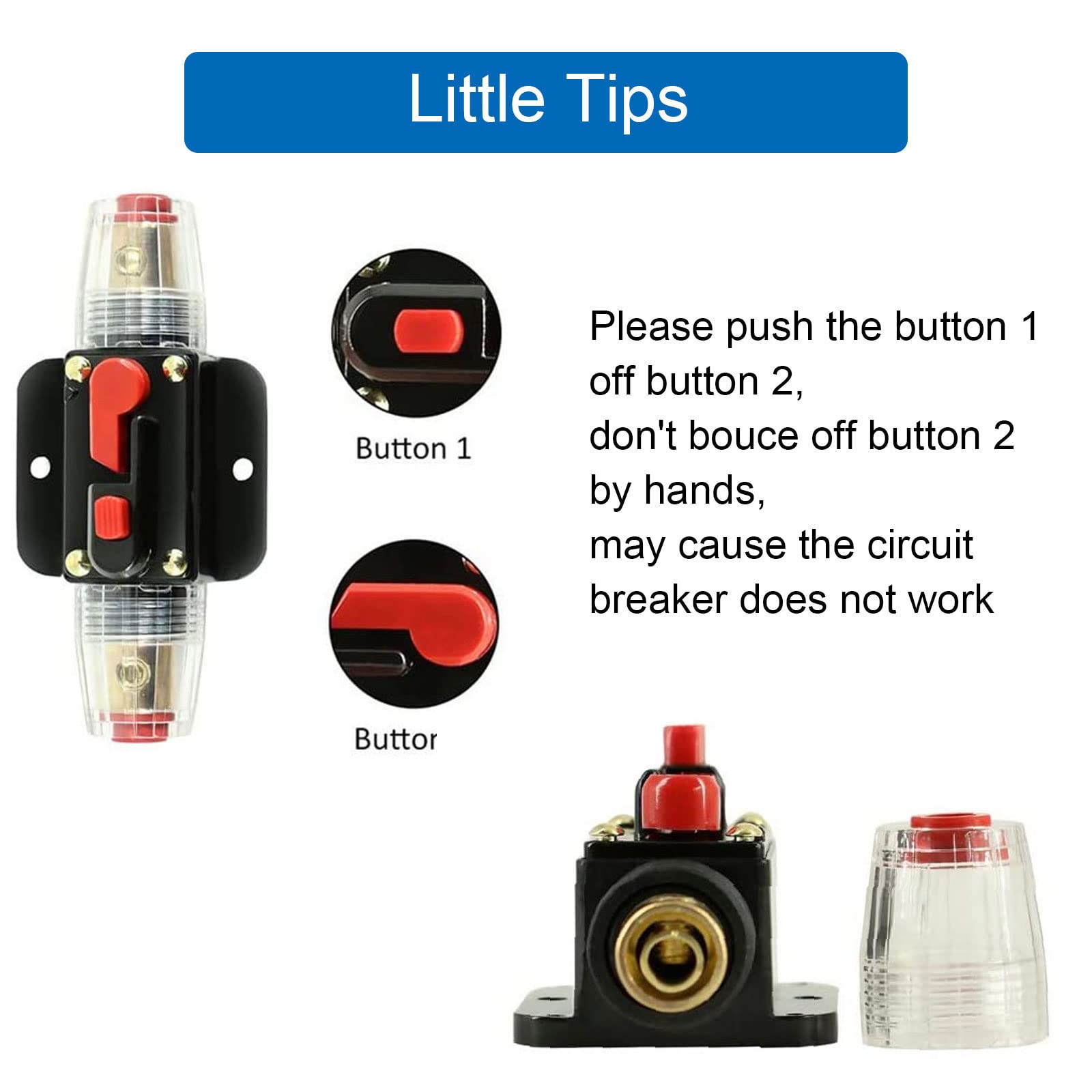 ACOPOWER 60 Amp Resettable Fuse Circuit Breaker