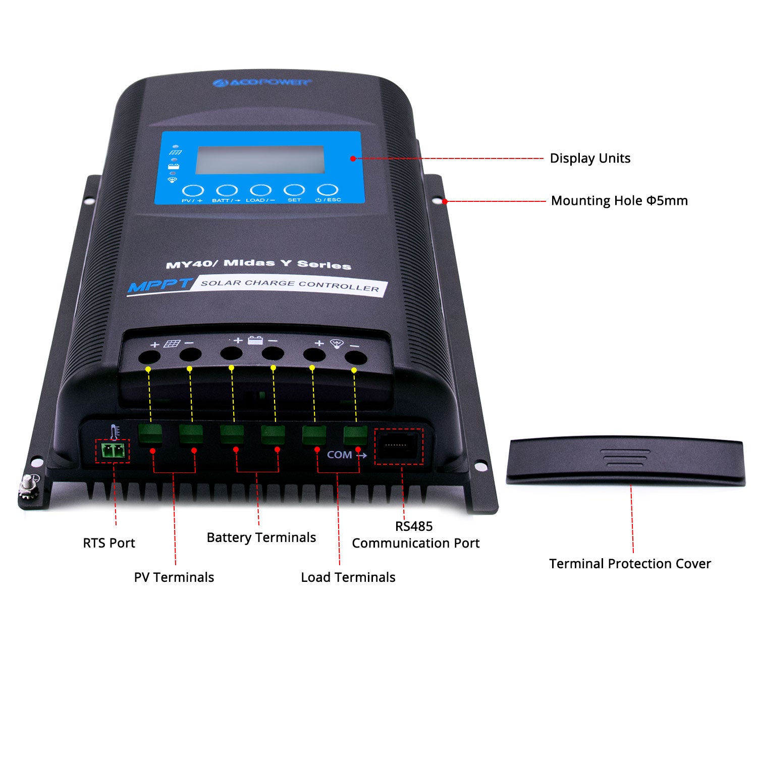 ACOPOWER Midas 40A MPPT Solar Charge Controller